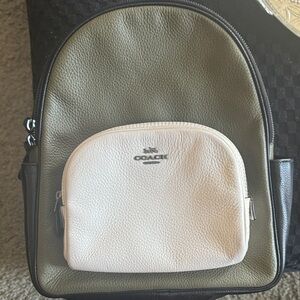 Coach Men's Olive and Cream Backpack